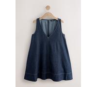 Next Dark Blue Denim V-Neck Mini Dress Dark Blue EU 42 (UK 14)