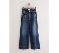 Next Dark Blue High Rise Stretch Wide Leg Jeans