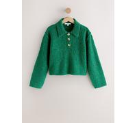 Next Dark Green Boucle Long Sleeve Polo Jumper