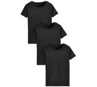 NEXT Débardeur à manches courtes 100% coton, lot de 3 Noir 5-6 Ans