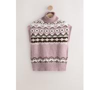 next Débardeur tricoté à Col roulé et Motif Fair Isle Rose S (FR 38-40)