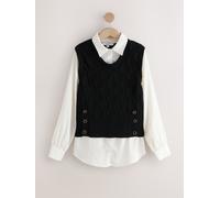 Next Pull-over noir / blanc, Taille XL