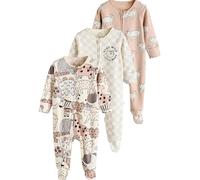 NEXT Dors-Bien à Zip Double Sens bébé, Lot de 3 Brown/Cream 1 Mois