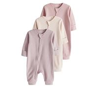NEXT Dors-bien bébé 100% coton à fermeture zippée double sens, lot de 3 Rose 6 Mois
