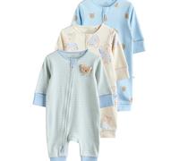 NEXT Dors-Bien bébé Motif Ours, Lot de 3 Bleu 9 Mois