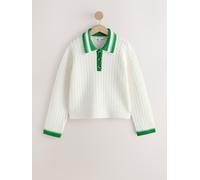 Next Double Collar Cable Knit Polo Shirt
