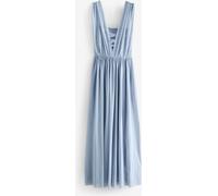 Next Dusky Blue Mesh Multiway Wedding Guest Bridesmaid Maxi Dress Dusky Blue EU 52 (UK 24)