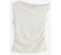 Next Ecru Asymmetric Shoulder Sleeveless Top
