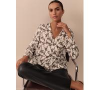 Next Ecru/Black Floral N. Premium Button Down Wrap Blazer