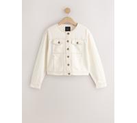 Next Ecru Collarless Denim Jacket