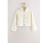 Next Ecru Cotton Boxy Fit Denim Jacket