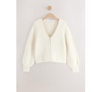 Next Ecru/Cream Gem Button Relaxed Cardigan With Wool
