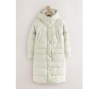 Next Ecru Cream Shower Resistant Padded Hooded Longline Coat