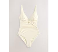 Next Ecru Cream Utrim Tummy Control Plunge Swimsuit