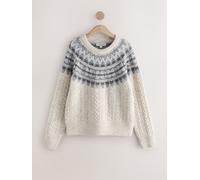 Next Ecru Fairisle Pattern Matching Family Christmas Jumper