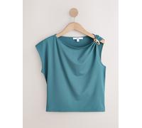Next Ecru Floral Sleeveless Drape Hardware Top
