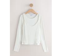 Next Ecru Knit Long Sleeve Cami Layer Top