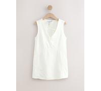 Next Ecru N. Premium Linen Blend V-Neck Tunic Top