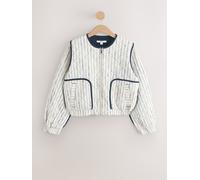 Next Ecru/Navy Blue Quilted Embroidered Jacket