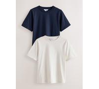 Next Ecru/Navy Supima Short Sleeve T-Shirts 2 Pack