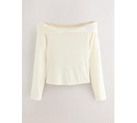 Next Ecru Off-The-Shoulder Twist Long Sleeve Top with TENCEL Lyocell