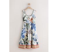 Next Ecru Parrot Print Jersey Midi Summer Dress Ecru Parrot Print EU 40 (UK 12)