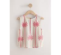 Next Ecru/Pink Embroidered Palm Shell Top