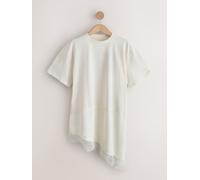 Next Ecru Satin Lace Trim Short Sleeve T-Shirt