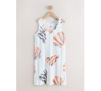 Next Robe écru / bleu / orange, Taille 44-46