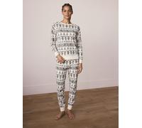 Next Ecru White Matching Family Christmas Fairisle Pattern Hamish the Highland Cow Pyjamas