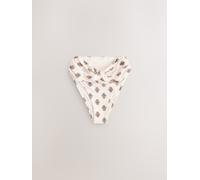 Next Ecru Woodblock High Waist High Leg Bikini Bottoms