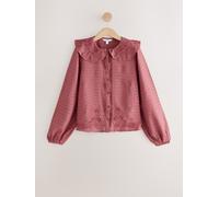 next Embroidered Cutwork Detail Collared Long Sleeve Blouse rouge FR 52 (EU 50)