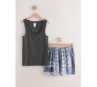 Next Ensemble pyjama court avec gilet côtelé bleu FR 54 (EU 52)