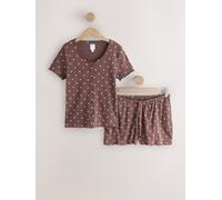 Next Ensemble pyjama court en pointelle Brun FR 38 (EU 36)