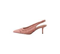 Next Coral Standard/Wide Fit Forever Comfort Raffia Point Toe Slingback Heels Coral EU 38 (UK 5)
