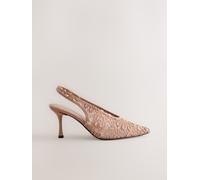 next Escarpins à talons à bout pointu et bride arrière en dentelle Forever Comfort naturel EU 38 (UK 5)