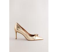 next Escarpins mi-longs en cuir avec naud Forever Comfort doré EU 42 L (UK 8)