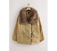 next Faux Fur Trim Parka Bomber Jacket jaune large