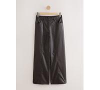 next Faux Leather Textured Wide Leg Trousers Brun 34petite