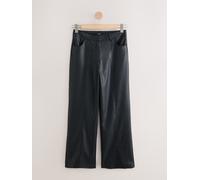 next Faux Leather Textured Wide Leg Trousers Noir FR 42 Petite (EU 40 P)