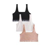 NEXT Femme Brassière en Coton Majoritaire Ultimate Comfort, Lot de 3 Black/Cream/Praline Nude 48