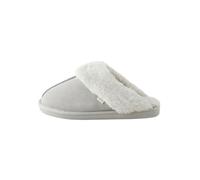 NEXT Femme Chaussons mules en daim doublés de fourrure synthétique Gris clair M