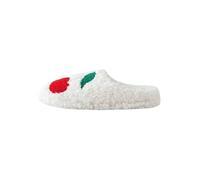 NEXT Femme Chaussons mules en peau lainée à motif Ecru Cherries L