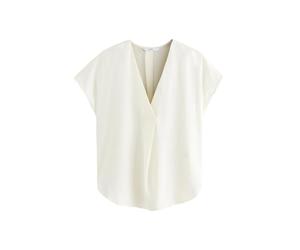 NEXT Femme Chemisier décontracté à manches courtes et col V Crème 44