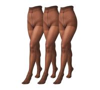 NEXT Femme Collants transparents brillants 20 deniers, 3 paires Coffee L