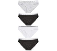 NEXT Femme Culotte Bikini avec Logo, Lot de 4 Blanc/Noir/Gris 40