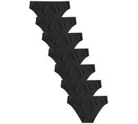 NEXT Femme Culotte brésilienne Invisible Confortable, Lot de 7 Noir 38