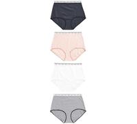 NEXT Femme Culotte couvrante avec Logo, Lot de 4 Pink/Blue Stripe 40