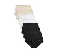 NEXT Femme Culotte couvrante en Coton Majoritaire, Lot de 7 | Culotte haute, Taille mi-haute
