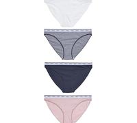 NEXT Femme Culotte échancrée avec Logo, Lot de 4 Pink/Blue Stripe 38